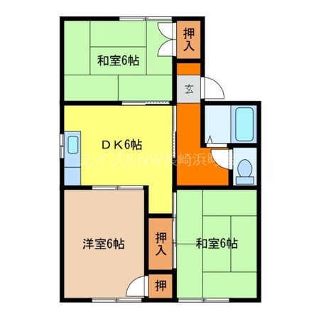 プレジールタナカA棟の物件間取画像